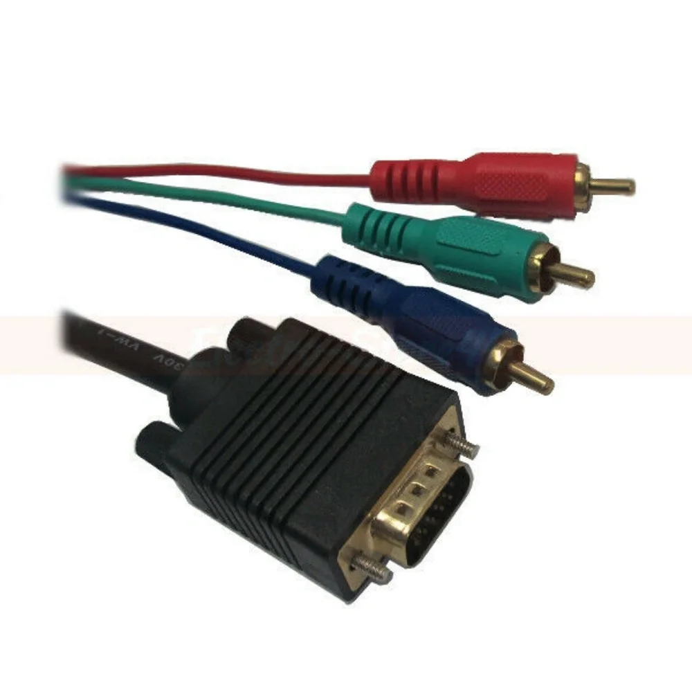 VGA Male to 3RCA Component Cable 6ft HDTV Monitor TV PC Laptop RGB VGA-3RCA